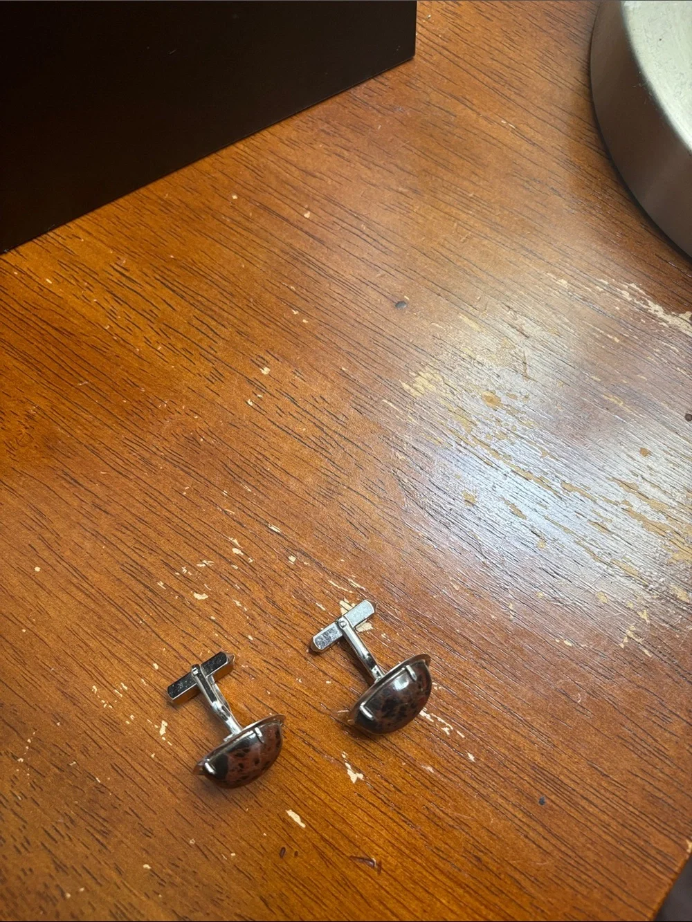 Jasper inspired oval cufflinks